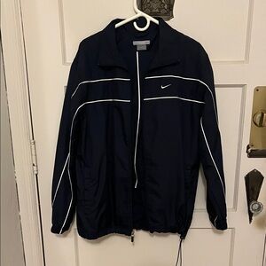 Nike Men's Navy Track Suit with White Accents (top+pants)